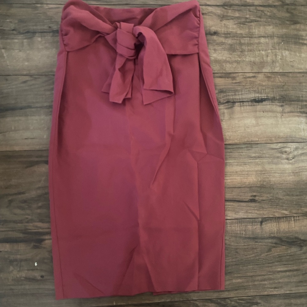 Asos Midi Skirt w/ Tie Detail - Berry Color, Sz 6
